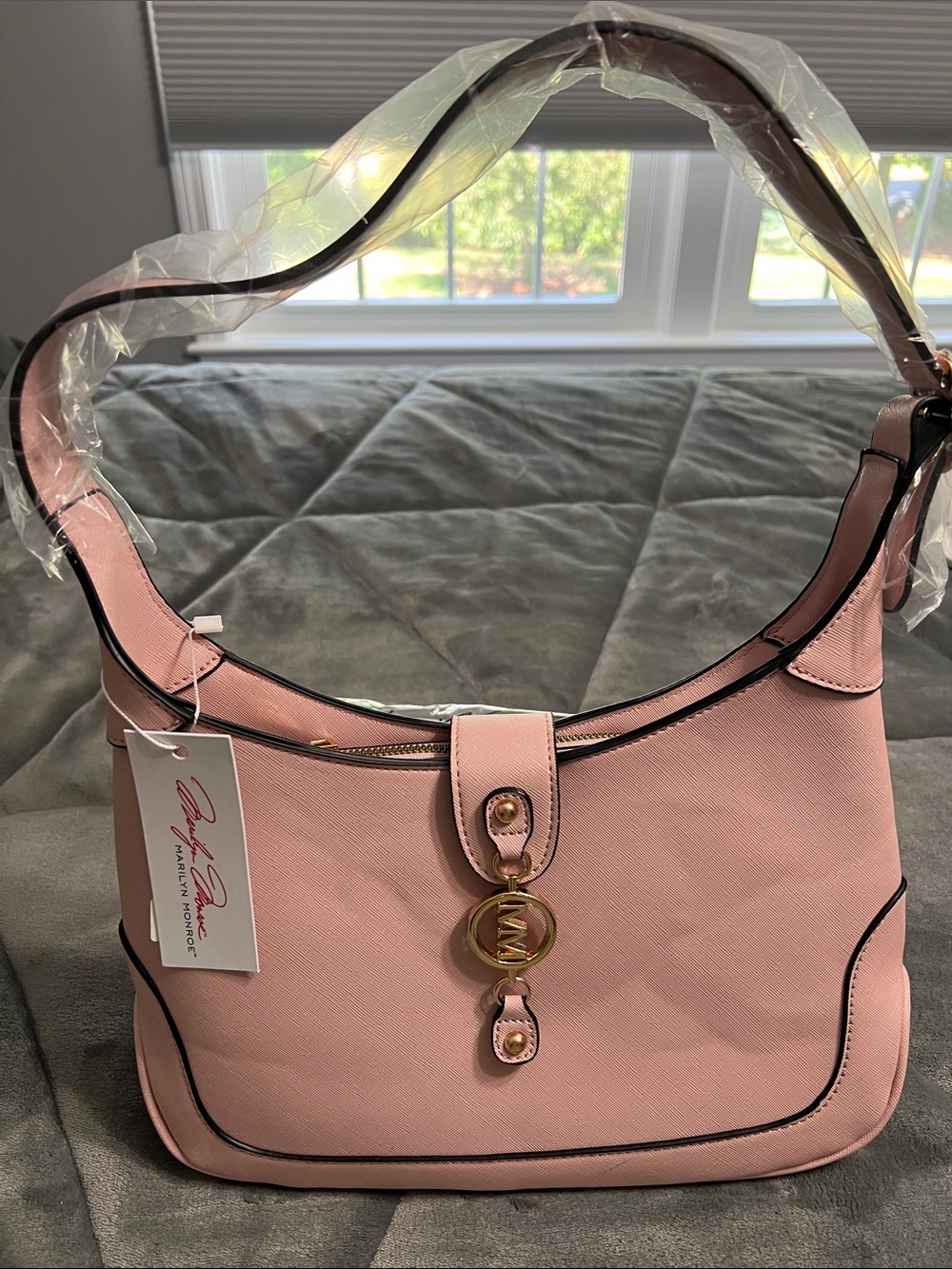 Marilyn Monroe Pink Shoulder Bag with Gold Hardware